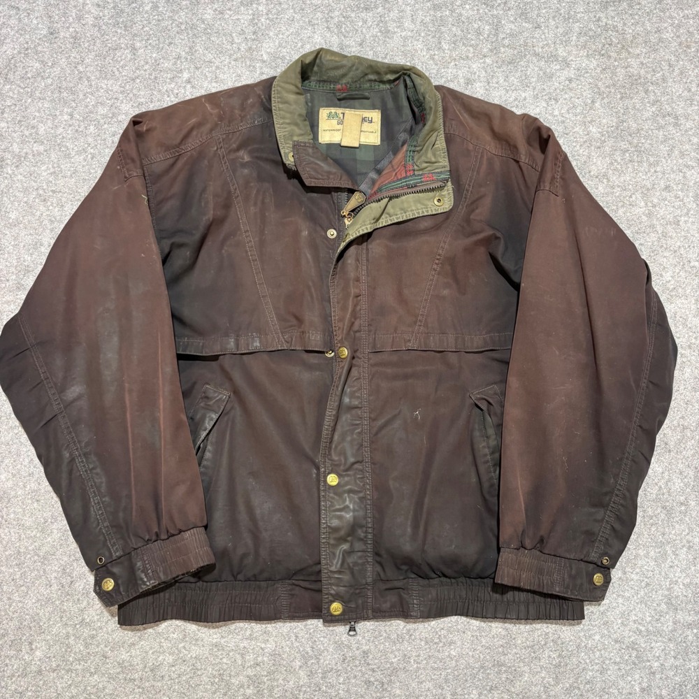Tourney Gore-Tex Mens Golf Jacket Brown Waterproof Windproof Harrington Medium